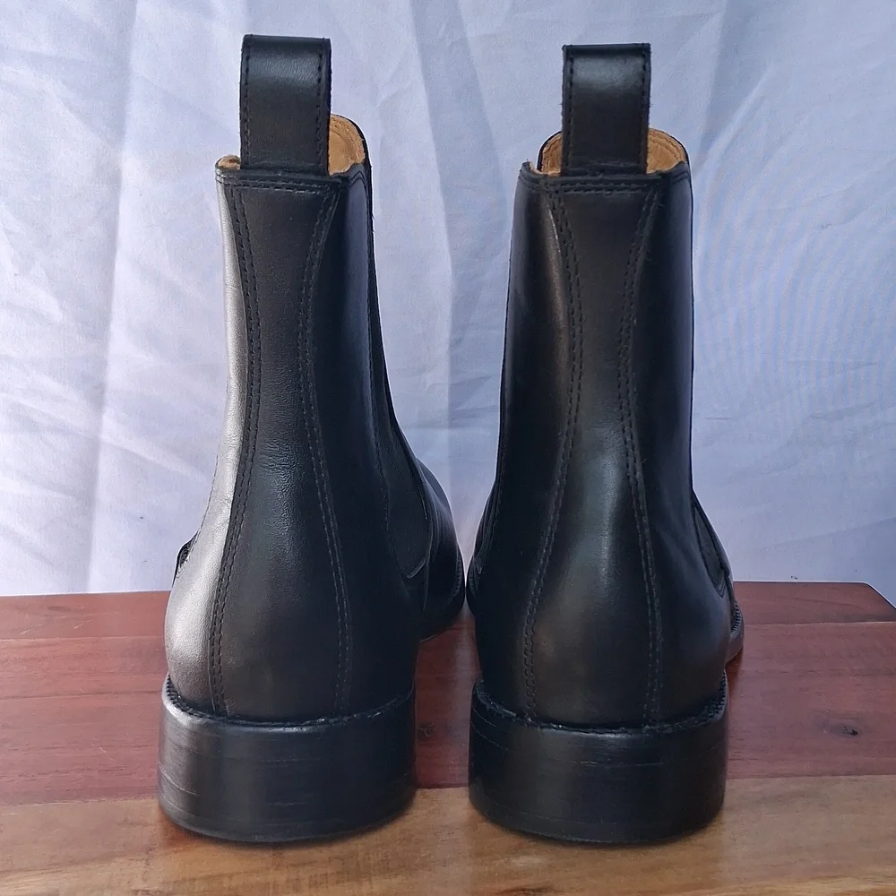 Quince Calfskin Leather Dress Chelsea Boots Black 8